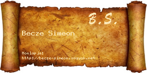 Becze Simeon névjegykártya